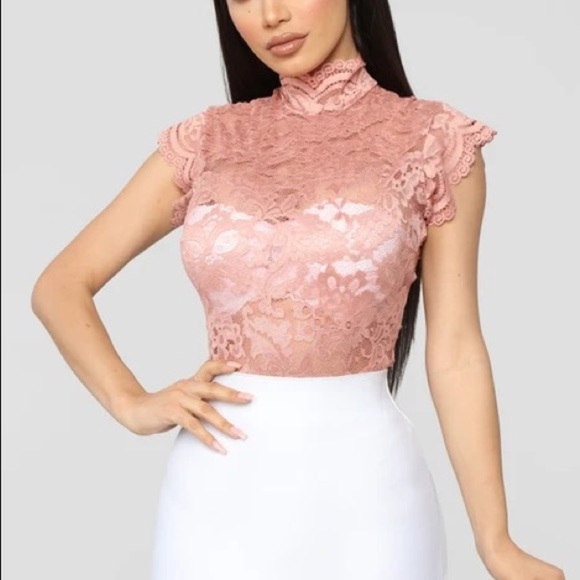 Fashion Nova Tops - FASHION NOVA || Orchid Lace-Up Strappy Bodysuit in Blush - SZ XS 🌸NWOT🌸